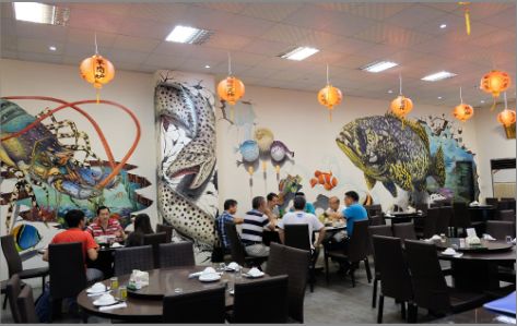 璧山区海鲜餐厅墙体彩绘